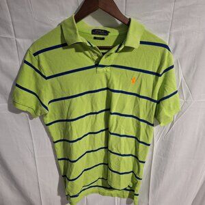 Ralph Lauren Polo Shirt Mens Custom Fit Golf Stripped Short Sleeve Top Cotton